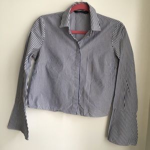 Stripe cropped shirt
